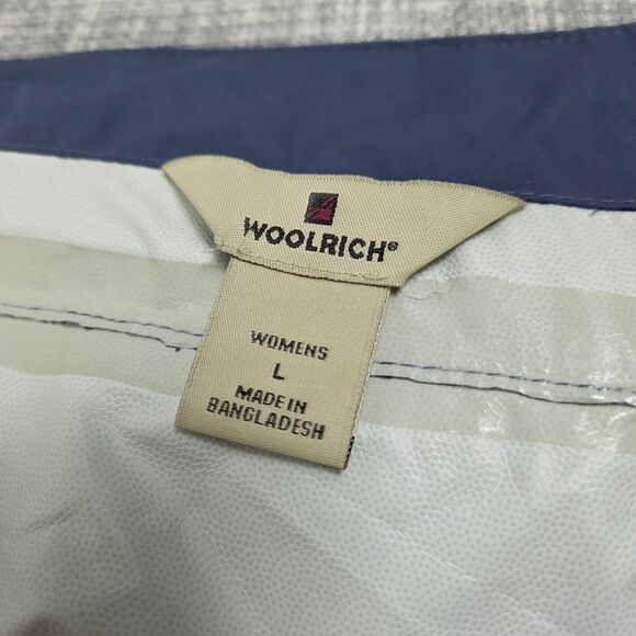 Woolrich Windbreaker Jacket Women's L Hood Lightweight Raincoat "Blueberry" - Picture 4 of 11